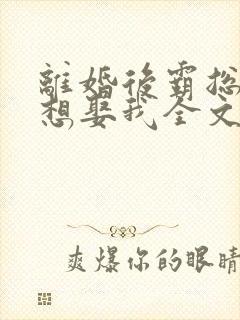 离婚后霸总天天想娶我全文免费阅读