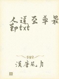 人道至尊最新章节txt