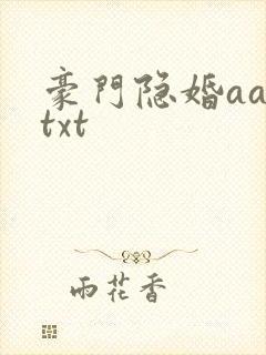 豪门隐婚aa制txt封面