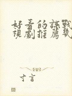 好看的谍战片电视剧推荐几部 前十名