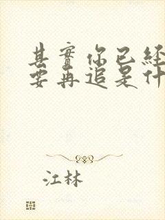 其实你已经不需要再追是什么歌