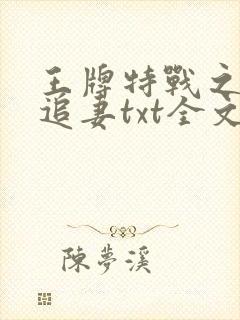 王牌特战之权少追妻txt全文下载