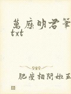 万历明君笔趣阁txt