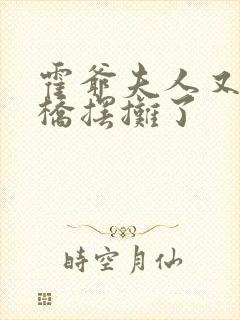 霍爷夫人又去天桥摆摊了