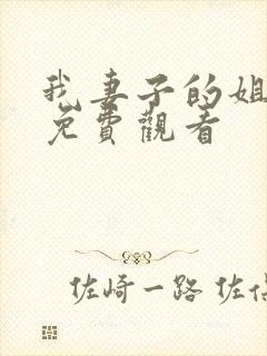 我妻子的姐姐3免费观看