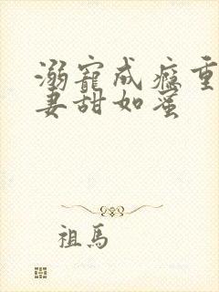 溺宠成瘾重生甜妻甜如蜜