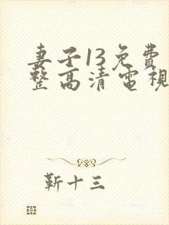 妻子13免费完整高清电视剧在线看