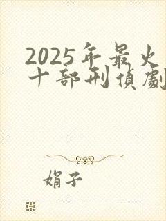 2025年最火十部刑侦剧