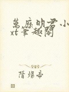 万历明君小说txt笔趣阁