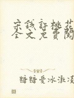 宋钱许桃花小说全文免费阅读