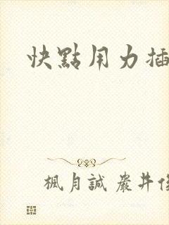 快点用力插好爽封面