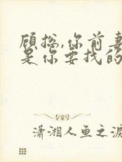 顾总,你前妻就是你要找的人短剧在线观看