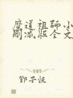 魔道祖师小说无删减版全文笔趣阁封面