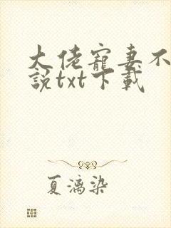 大佬宠妻不腻小说txt下载封面