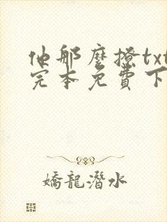 他那么撩txt完本免费下载