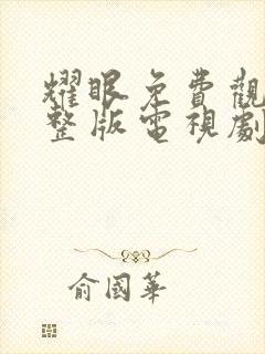 耀眼免费观看完整版电视剧全集