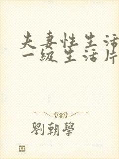 夫妻性生活黄色一级生活片