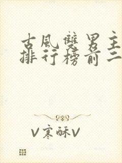 古风双男主小说排行榜前二十名封面