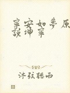 宁安如梦原著小说坤宁