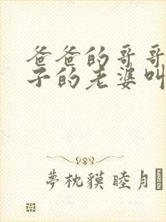 爸爸的哥哥的儿子的老婆叫什么?