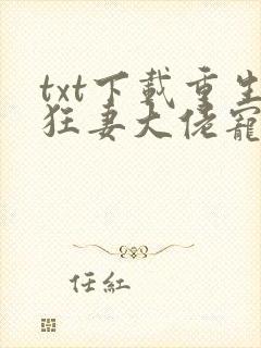 txt下载重生狂妻大佬宠上天封面