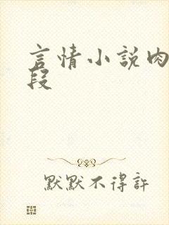 言情小说肉肉片段