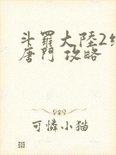 斗罗大陆2绝世唐门 攻略