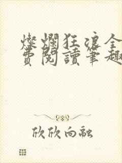 灿烂狂浪全文免费阅读笔趣阁封面