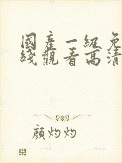 国产一级免费在线观看高清