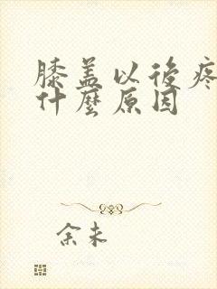 膝盖以后疼痛是什么原因封面