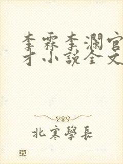 李霖李澜官道奇才小说全文免费阅读