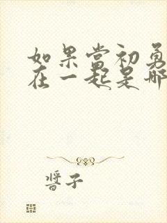 如果当初勇敢的在一起是哪首歌封面