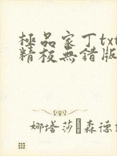 极品家丁txt精校无错版