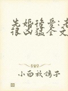 先婚后爱:老公很凶猛全文阅读免费