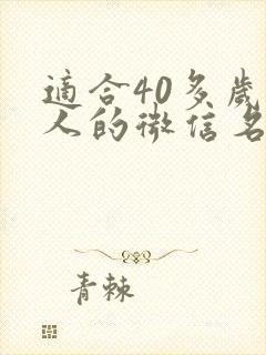 适合40多岁女人的微信名字