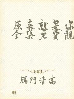 原来就是你在线全集免费观看电视剧封面