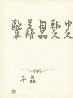 欧美日韩中文字幕精品久久不卡