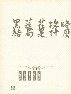 黑莲花攻略手册结局是什么