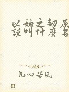 以她之韧原著小说叫什么名字