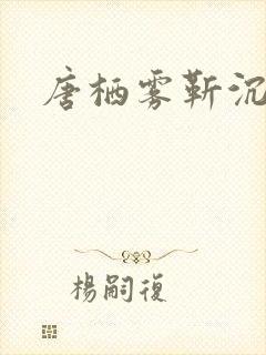唐栖雾靳沉野封面
