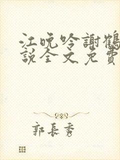 江晚吟谢鹤鸣小说全文免费阅读