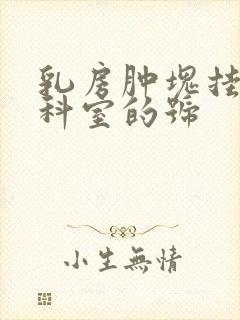 乳房肿块挂什么科室的号封面