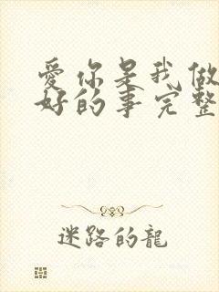 爱你是我做过最好的事完整版