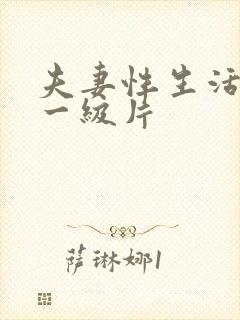 夫妻性生活特黄一级片