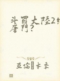 斗罗大陆2绝世唐门?封面