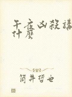 午夜凶杀讲的是什么