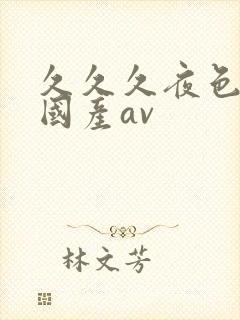 久久久夜色精品国产av