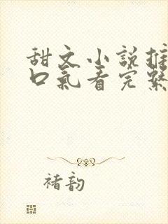 甜文小说推文一口气看完系列已完结封面