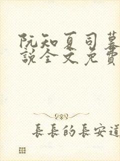 阮知夏司暮寒小说全文免费无弹窗