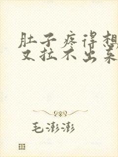 肚子疼得想拉屎又拉不出来怎么回事